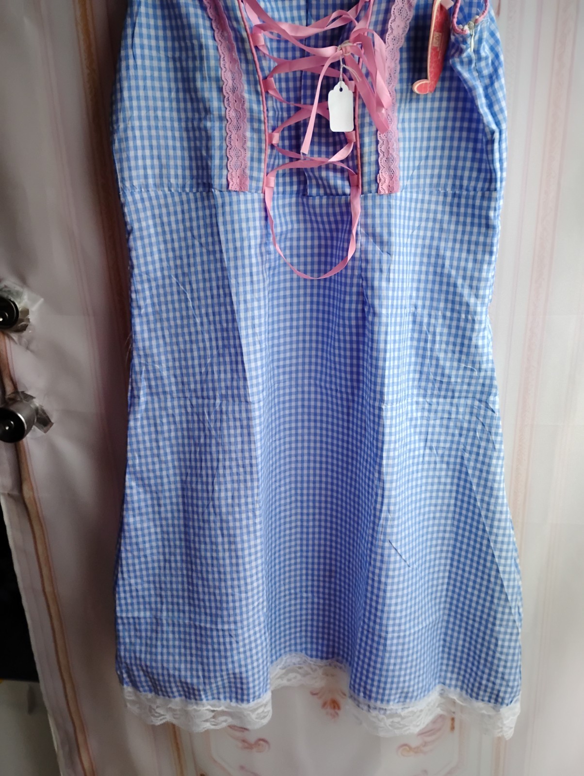 Sz 10/12. Germany,Waitress,Trachten,Oktoberfest,Dirndl Dress 1-pc,Blue,Pink