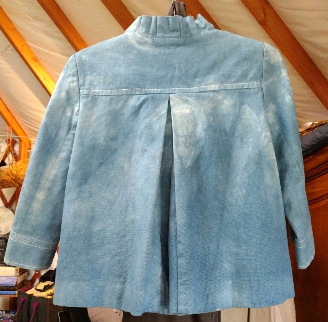Jacket S Blue Plant Dyed Hand-Made Original Cotton Short Fully Lined