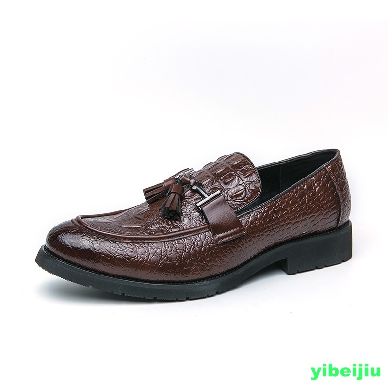 Men Business Alligator Crocodile Pattern Leather Shoes Tassel Oxford Fashion Man