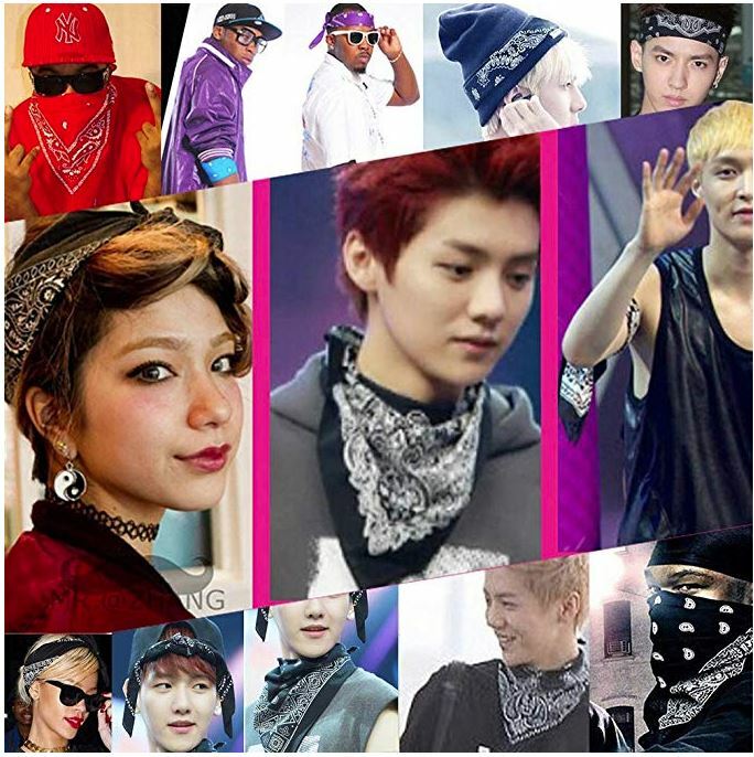 12 PCS MIX Cotton Bandana Face Mask Cover Head Wrap Solid Plain Scarf