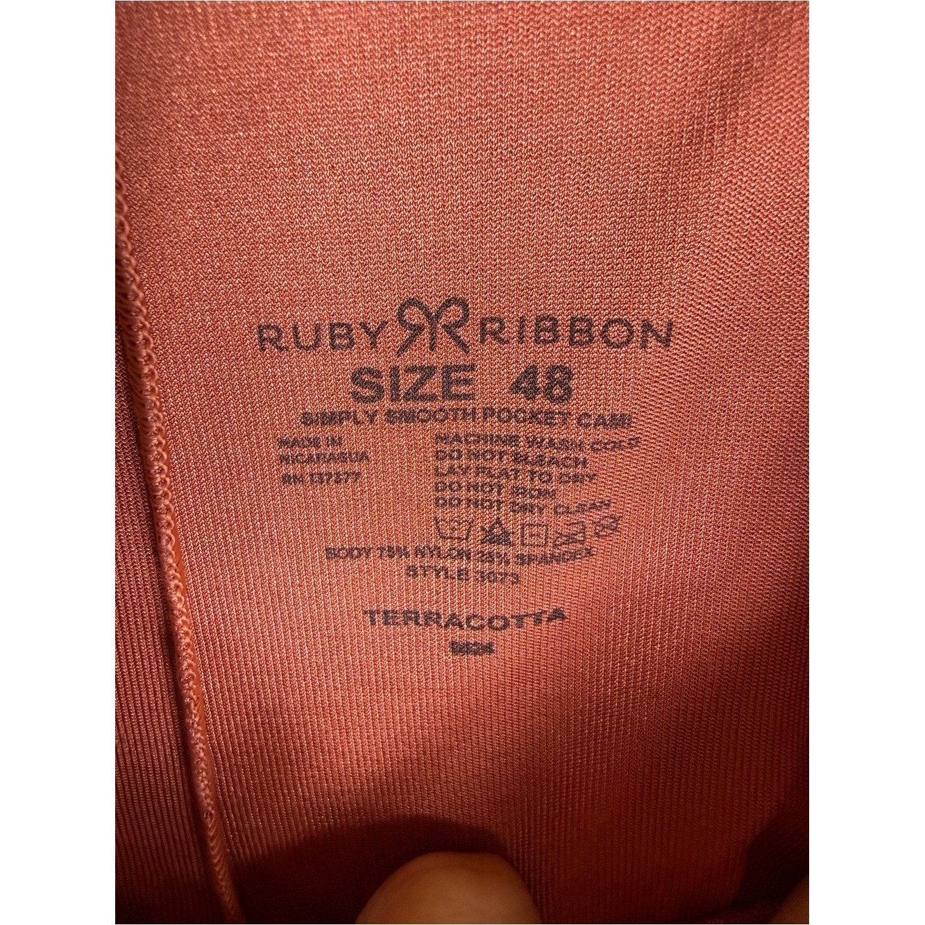 Ruby Ribbon NWOT Simply Smooth Pocket Cami Terracotta Size 48 Shapewear Cami