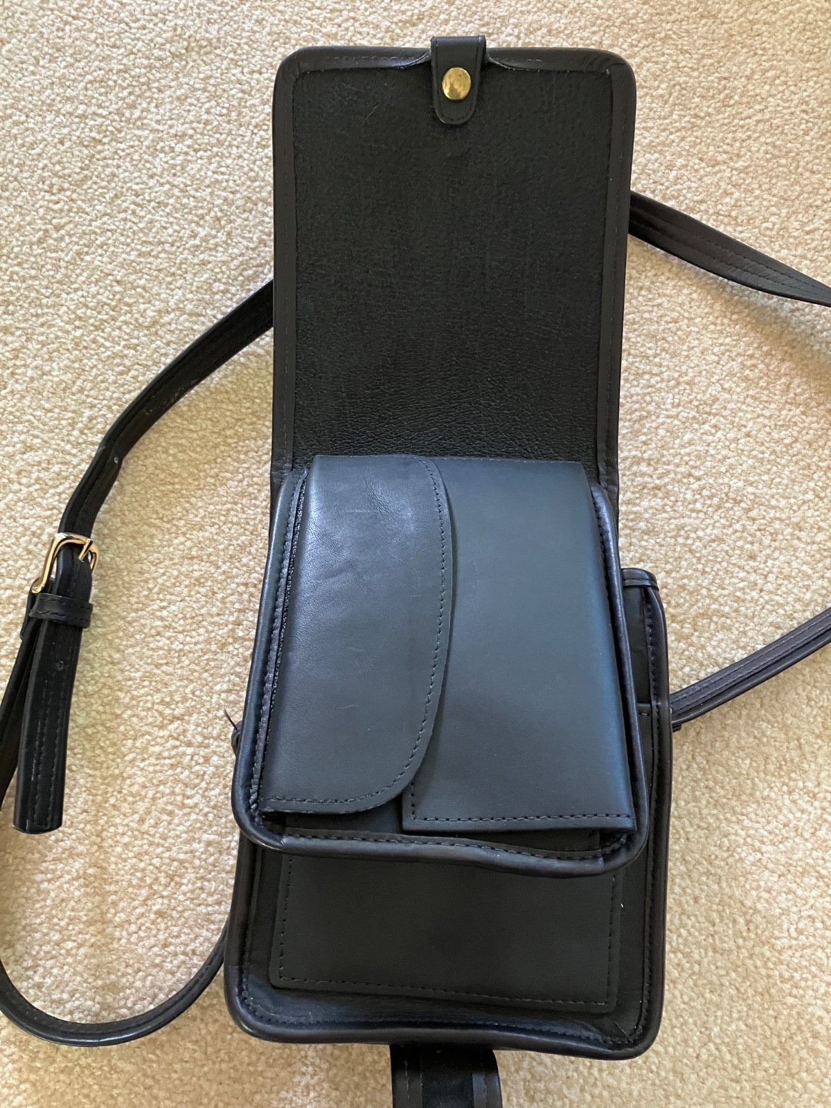 EUC Leaf Leather Hand Made C.L. Whiting Cross Body Bag Vintage Large Handbag