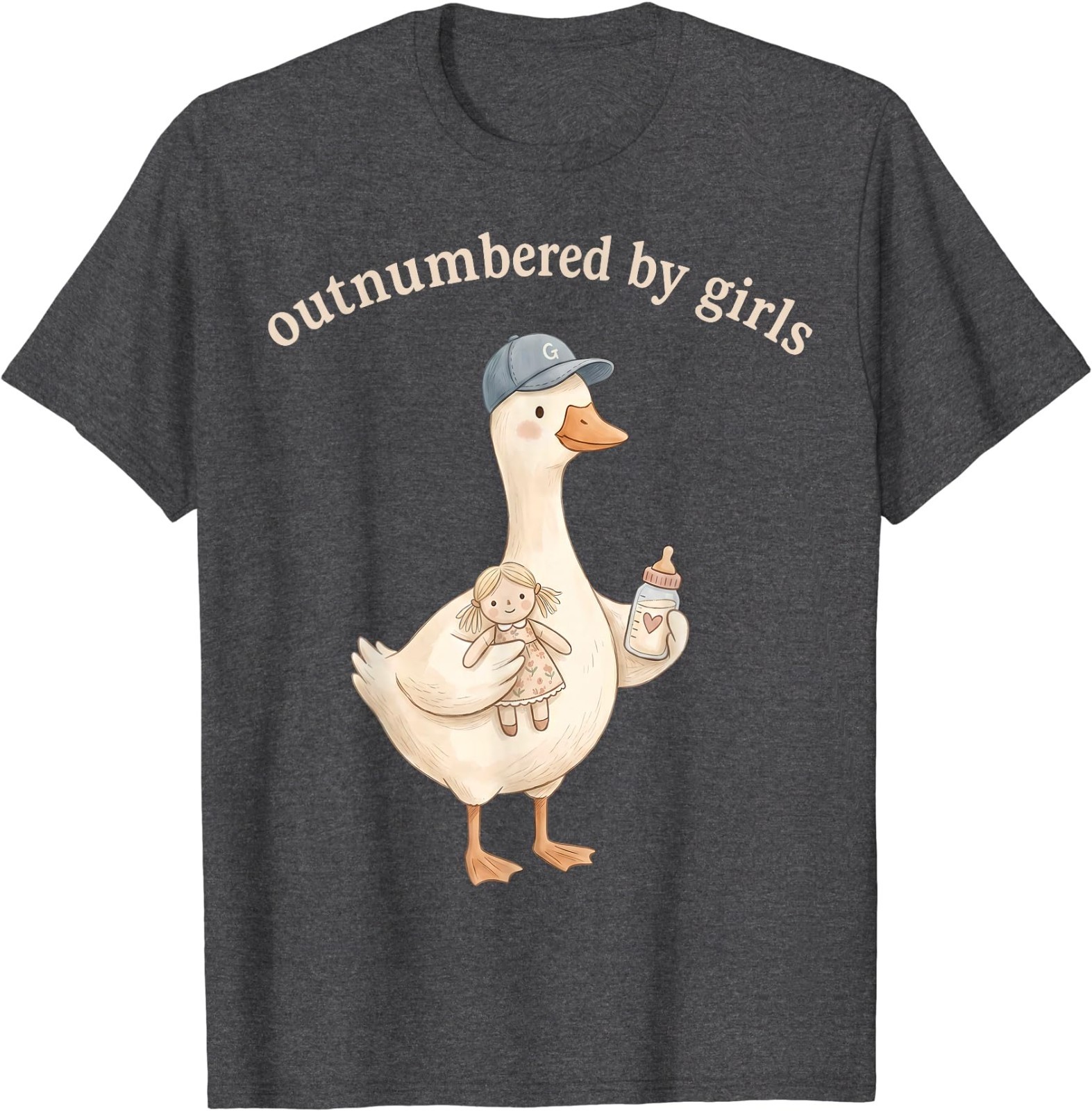 Outnumbered By Girls Funny Dad Goose Family Life T-Shirt