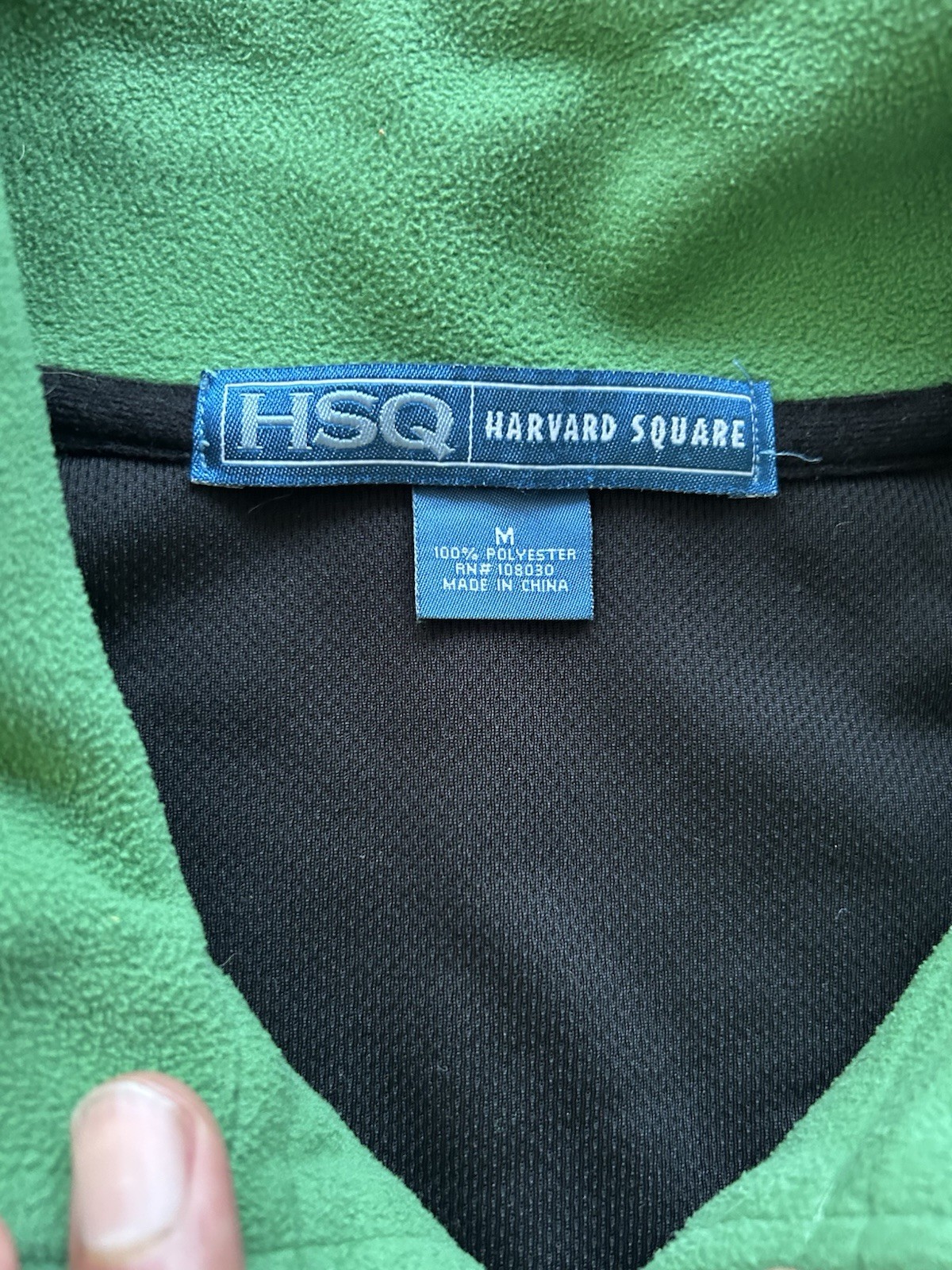 Men’s Green Fleece 1/4 Zip Pullover Sweatshirt M