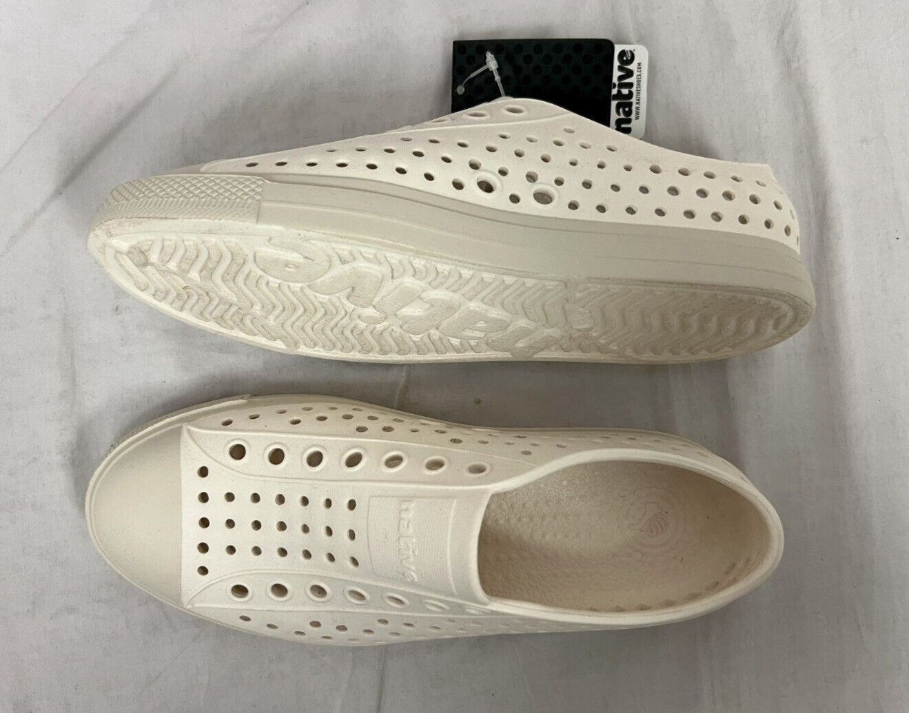 Native Adults Jefferson Slip On Sneaker Shoes Ovaltine White Men 4/Women 6 New