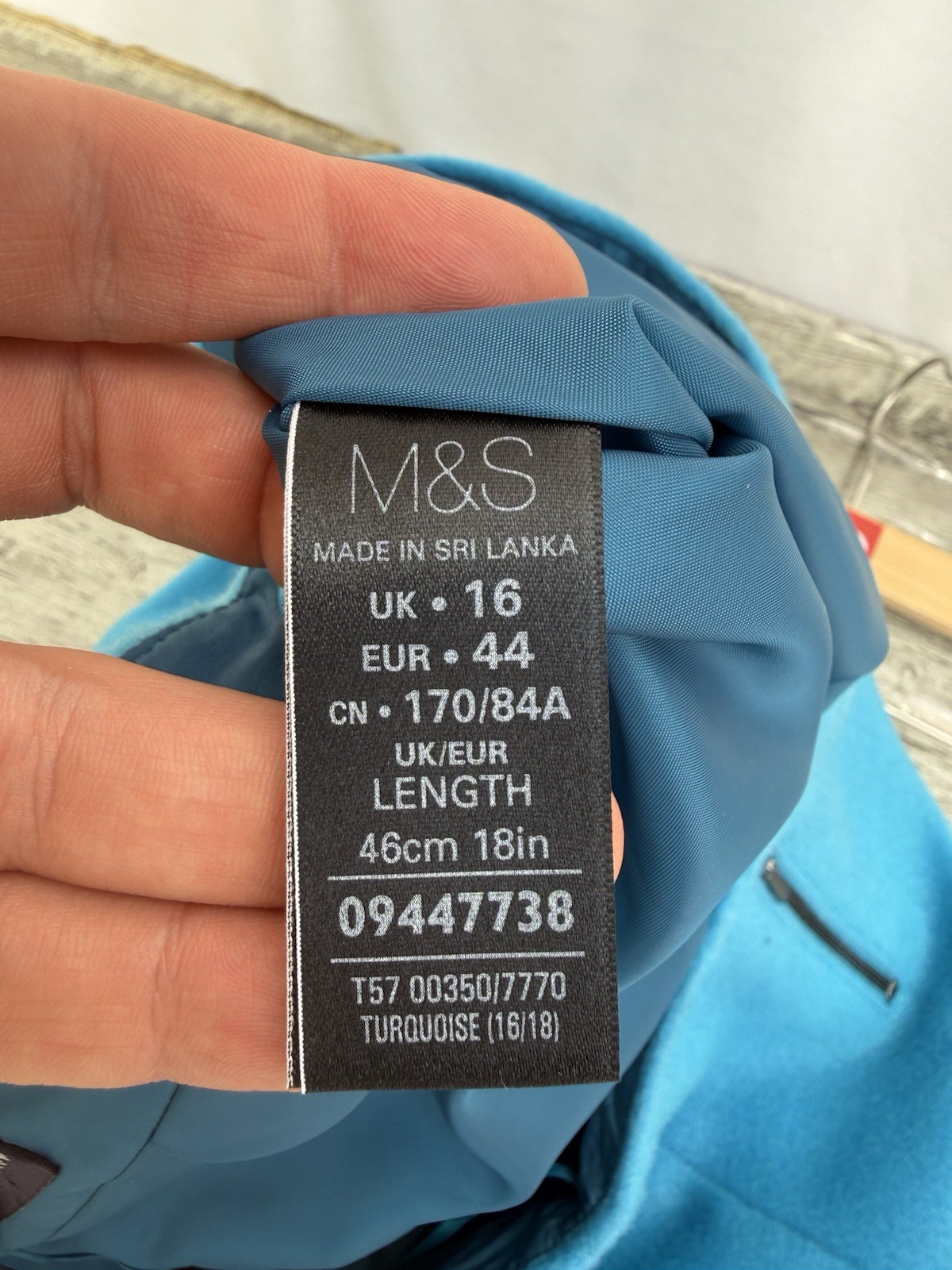 M&S Collection Wool Blend Mini Skirt Turquoise Fully Lined Zip Detail – UK 16