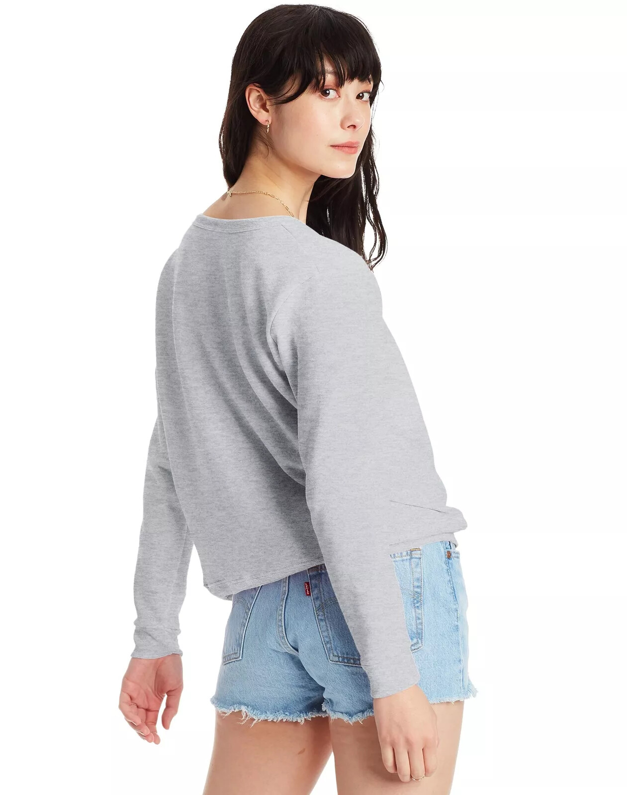 Hanes Women’s Sweatshirt Crew Neck EcoSmart Recycled Cotton-Blend Fleece S-2XL