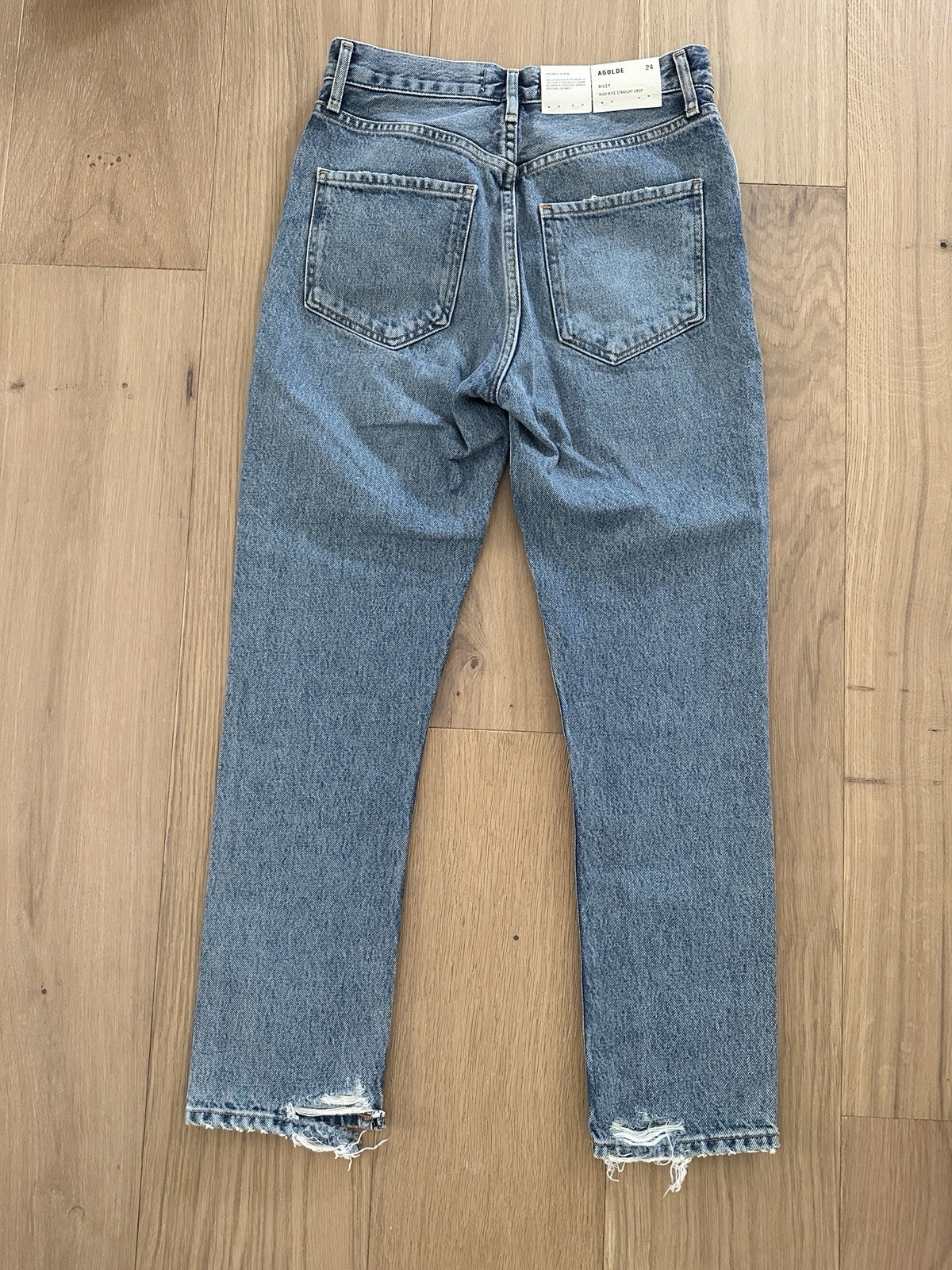 NWT* AGOLDE Riley High Rise Straight Crop Jean in Endless size 24