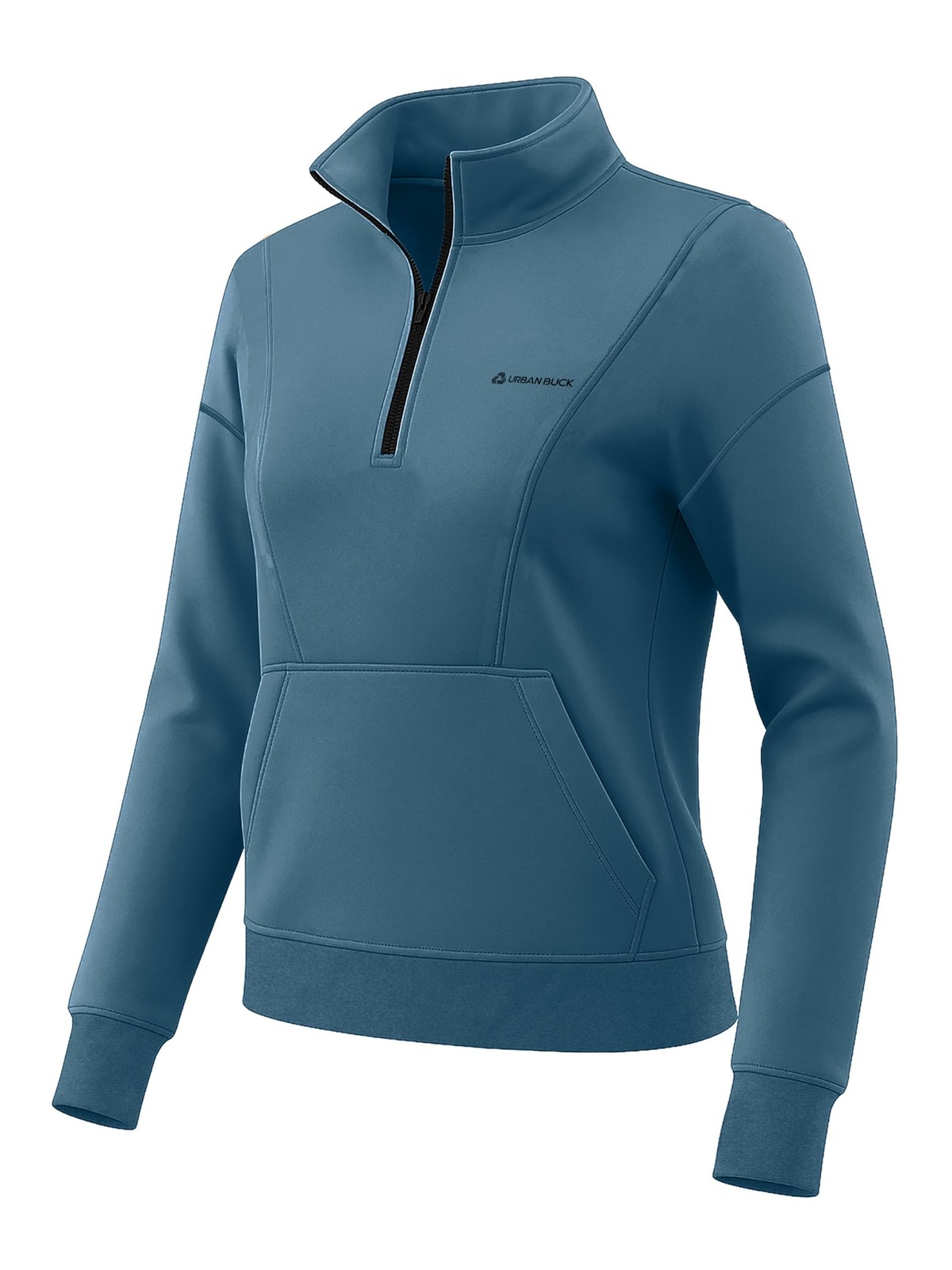 Womens Fleece Lined Pullover Hoodie Quarter Zip Up Arryn Oversize Sweatshirt