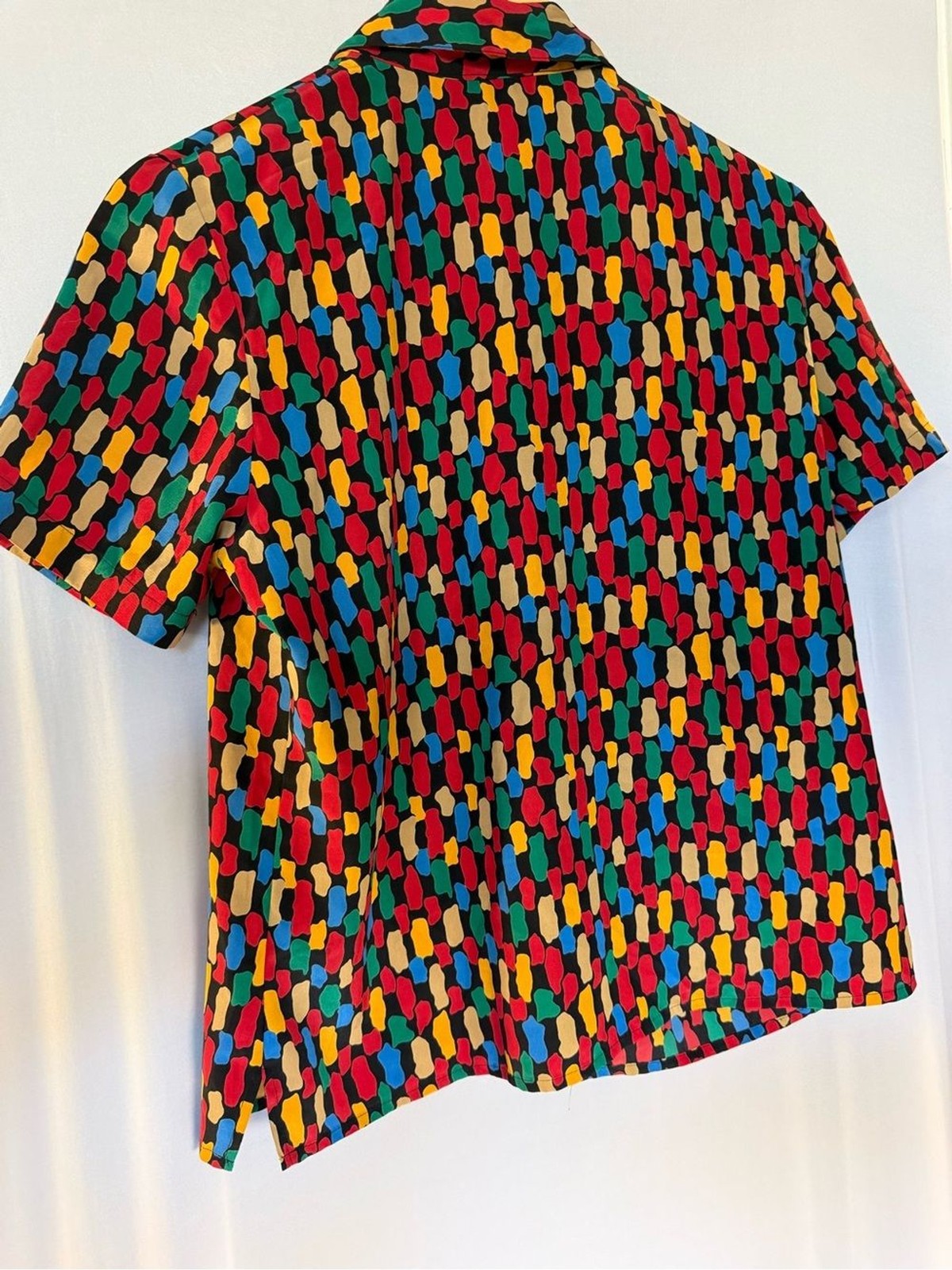 Notations Multicolor Geometric Short-Sleeve Button-Down Shirt