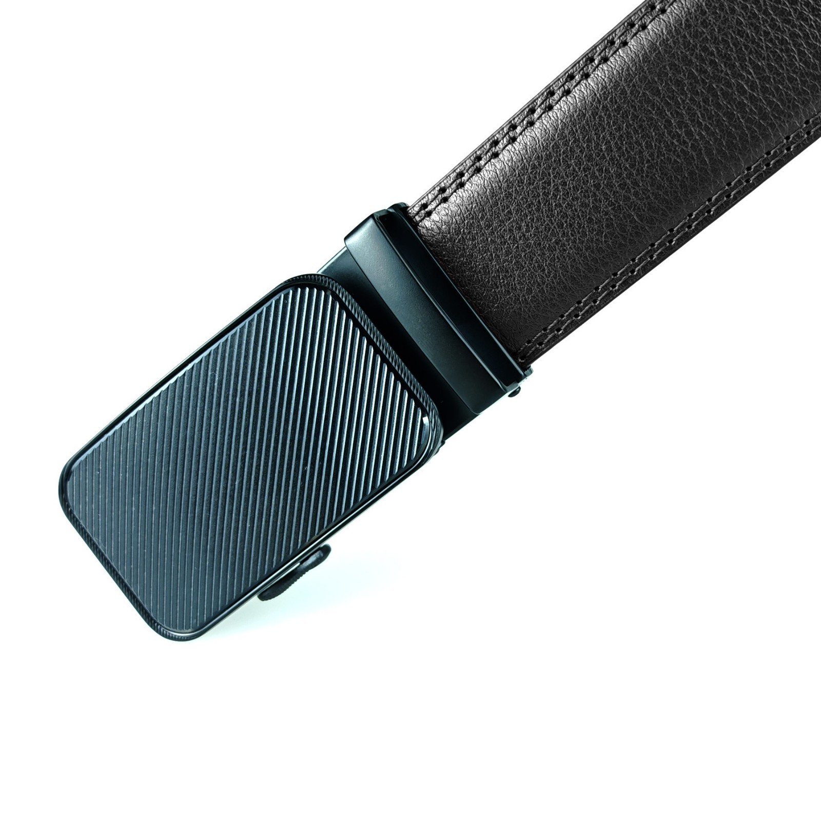 Genuine Leather Mens Ratchet Belt Belts For Men Adjustable Automatic Buckle