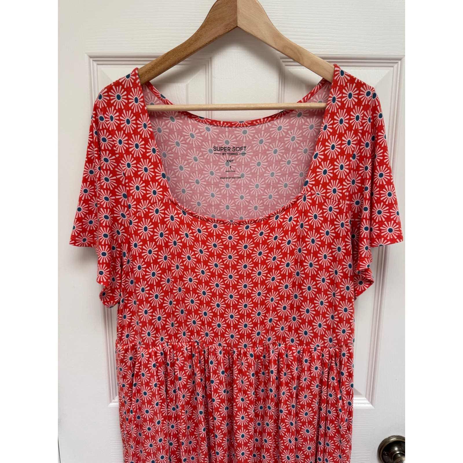 Torrid Skater Silouhette Sunny Days Nasturtium Soft Knit Dress Size 1 (1X,14/16)