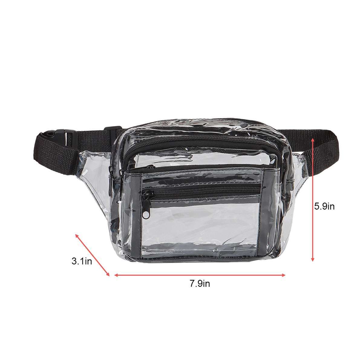 Unisex Clear Fanny Pack Waist Pouch Belt Bag Outdoor Sports Stadium Security Bag