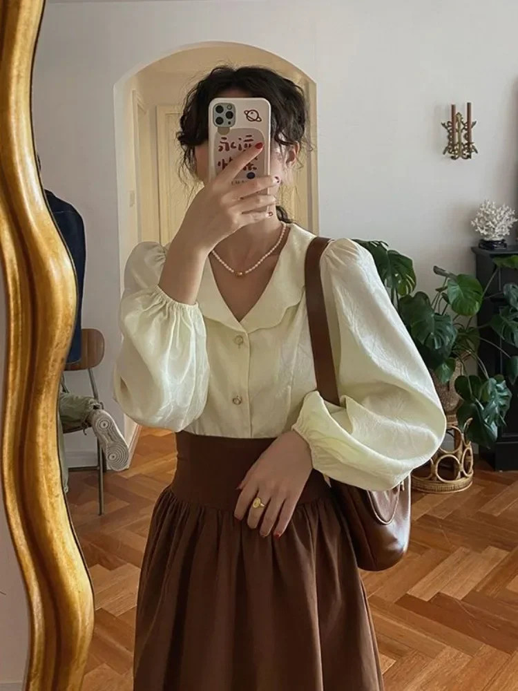New Long Skirts Women High Waist Midi A-line Jupe Preppy Casual Korean Fash