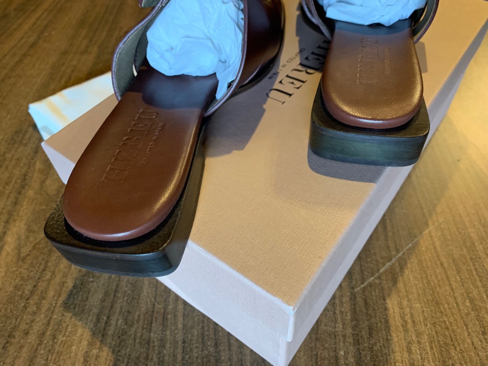 Hereu Coraia Interwoven Mule Sandals. Tan. Multiple Sizes. New In Box.