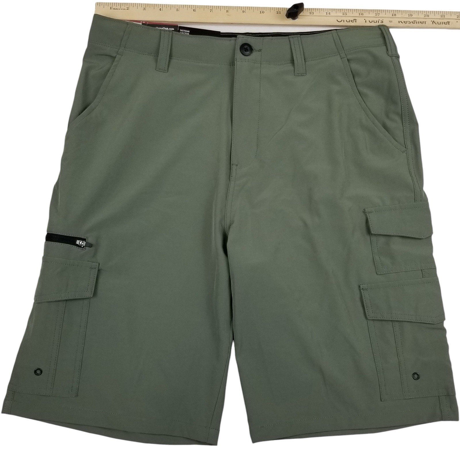 Cargo Short Men’s 34 Flex Waistband Stretch Hybrid Multi Pocket IRON CO Green