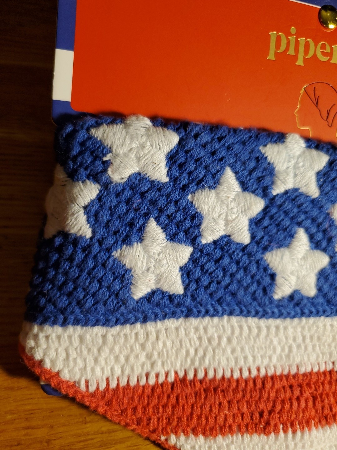 Piper K Patriotic USA American Flag July 4th ❤️ Crochet Head Scarf