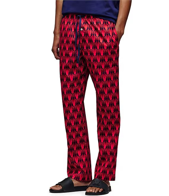 Psycho Bunny Printed Allover Bunny Woven Cotton Men’s Pajama Lounge Pant New