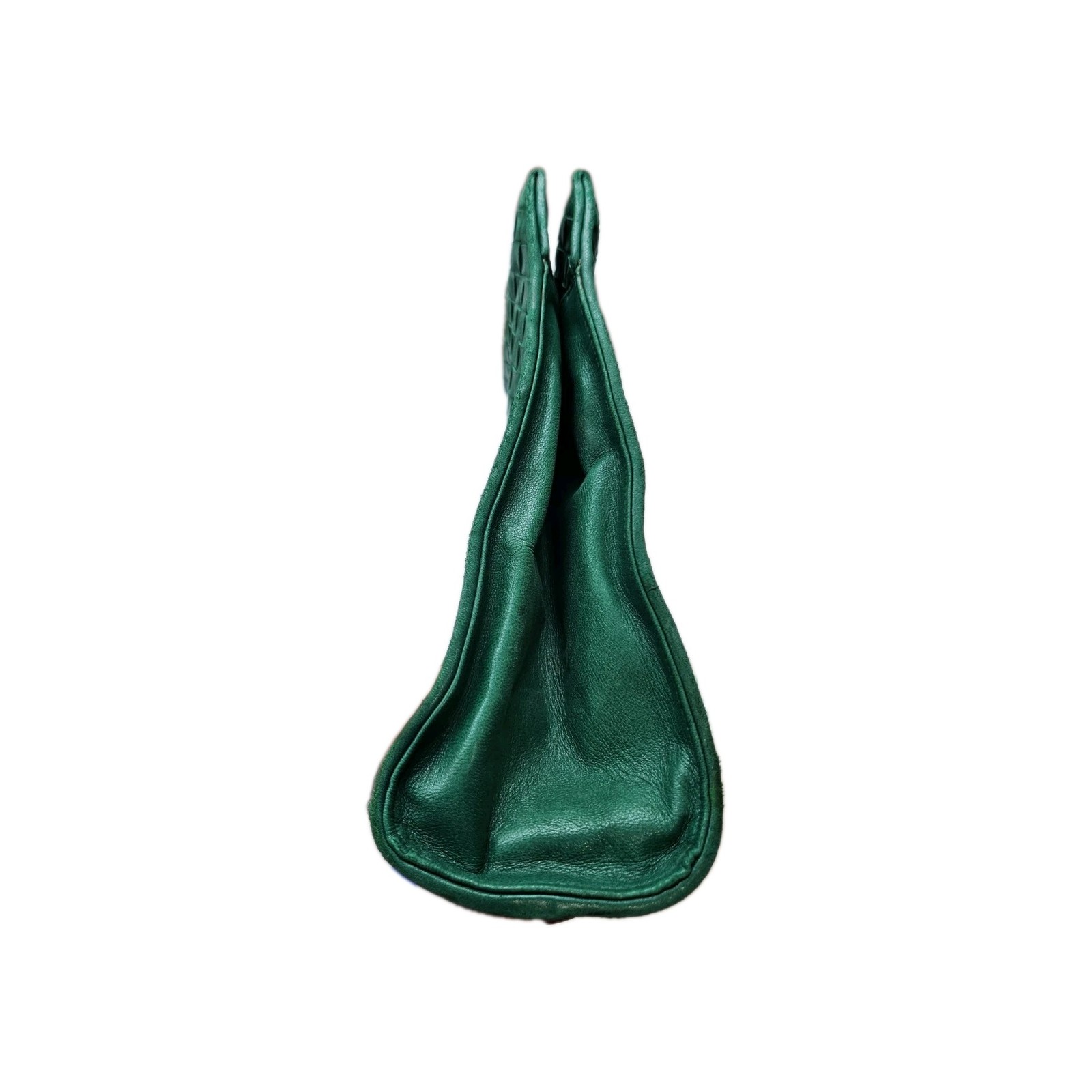 Vintage 90s Bottega Veneta Green Intrecciato Nappa Frame Bag
