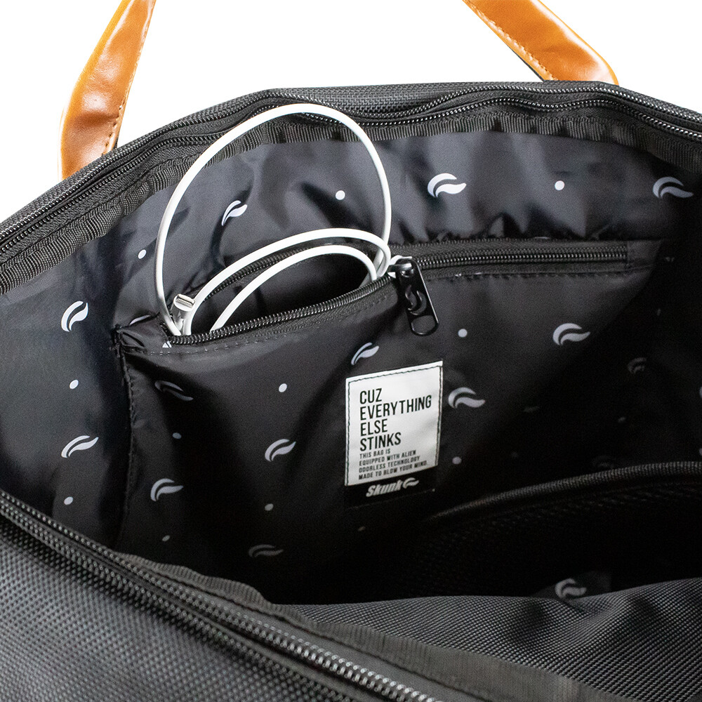 Skunk Weekender Tote Bag Smell Proof Carry Bag Stash Duffel GREEN Leather