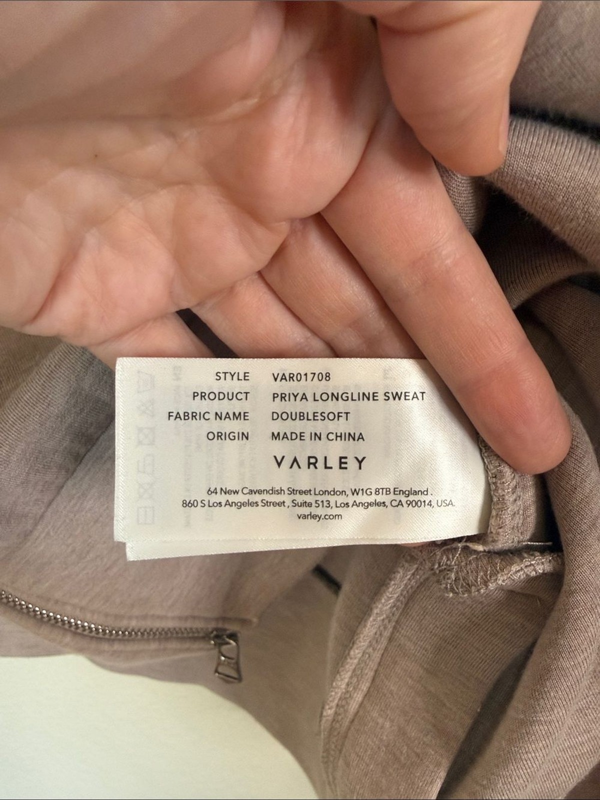Varley Priya longline sweatshirt cowl neck women’s large EUC