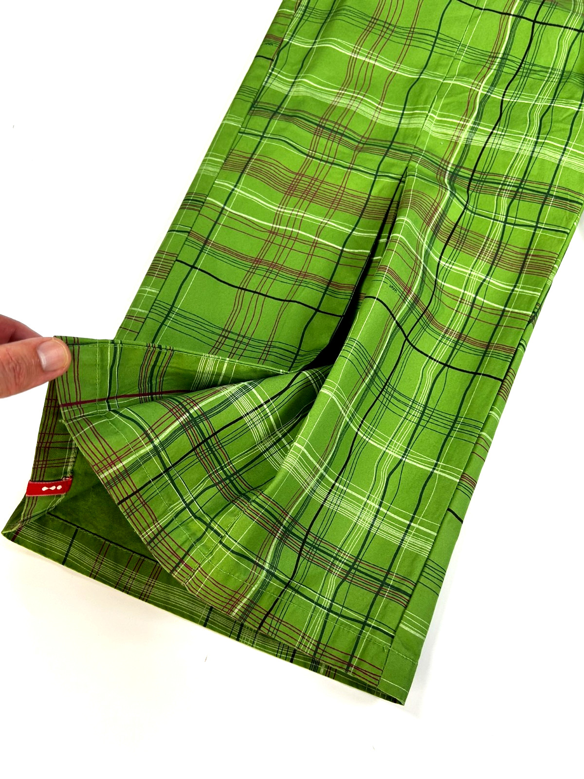 Skunk Funk Elisenda Womens Green Bermuda Plaid Knicker Pants Size 5 NWT Side Zip