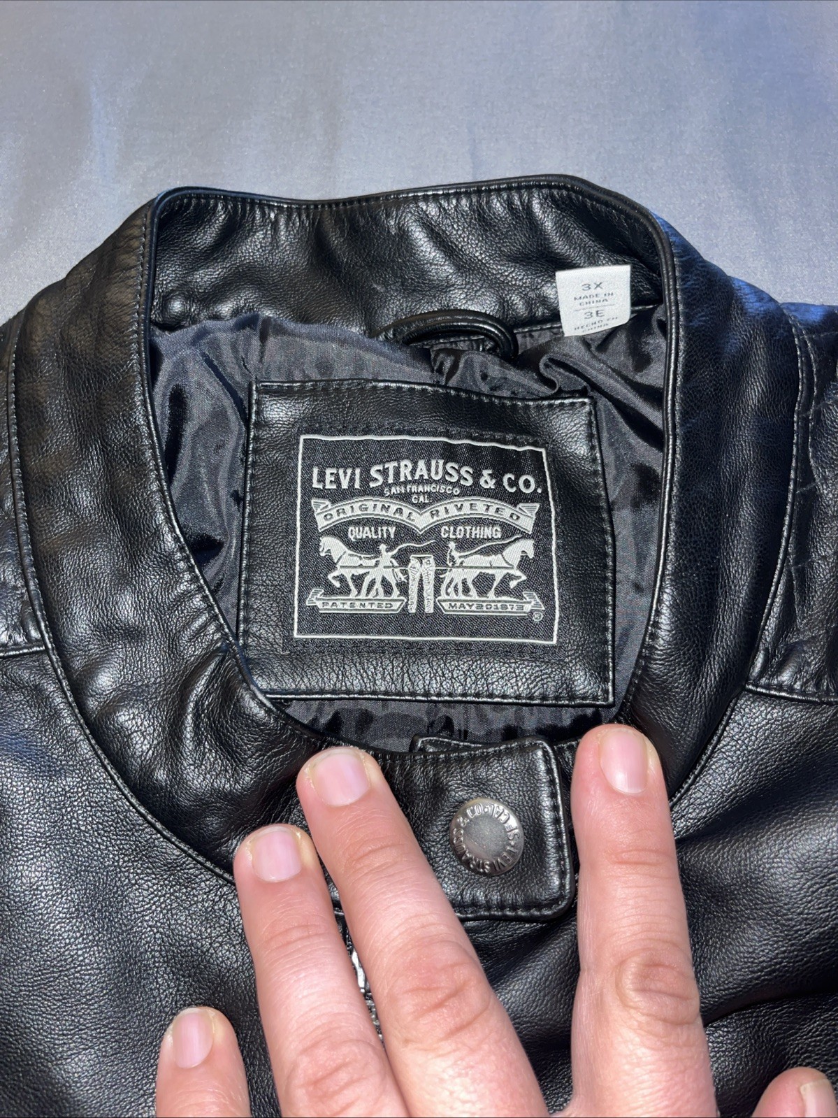 New Levi’s Black Faux Leather Womens Jacket 3X; 2022 Motocross Racer Style