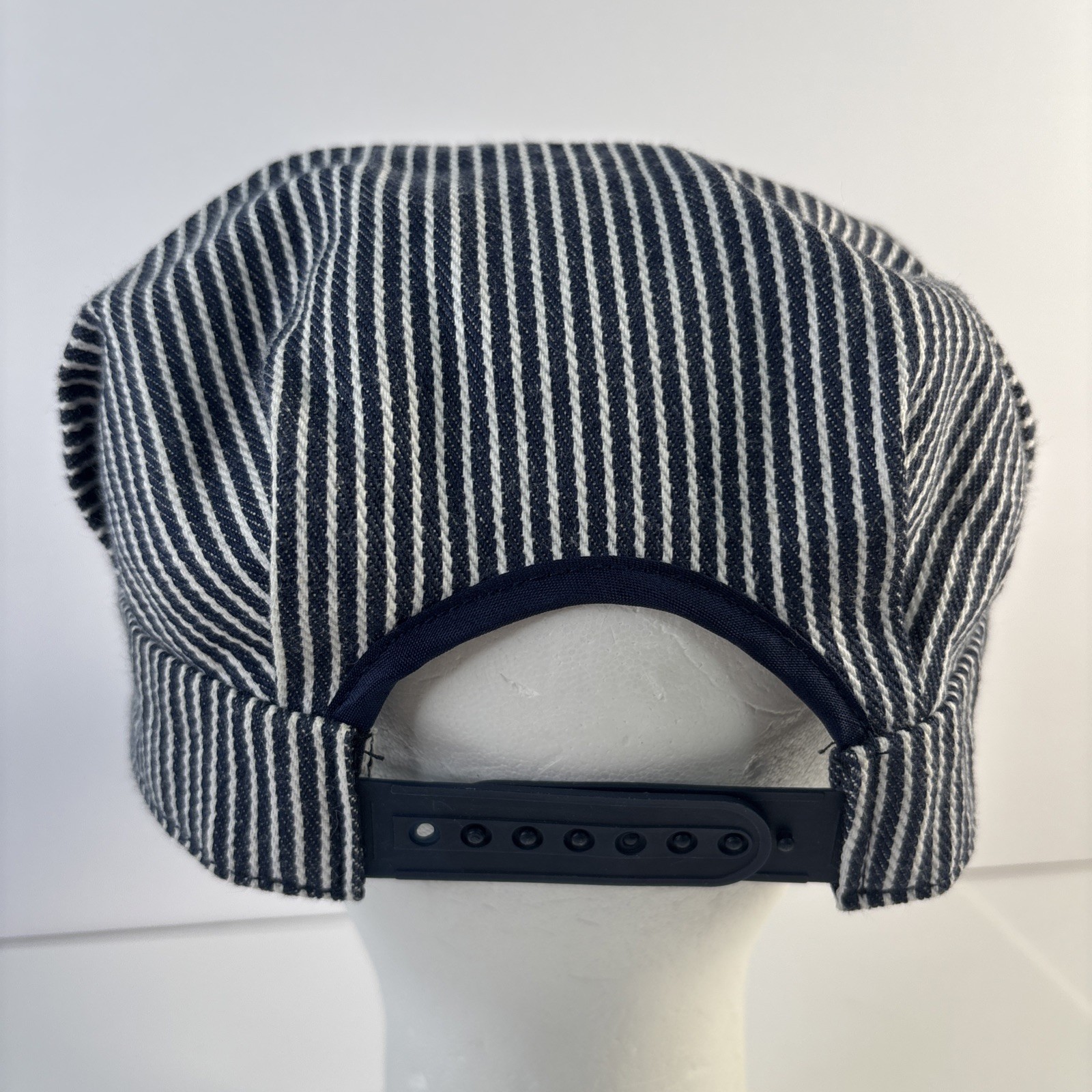 Vintage Skunk Train Fort Bragg Willits Blue Stripe Conductor Hat Adult Cap