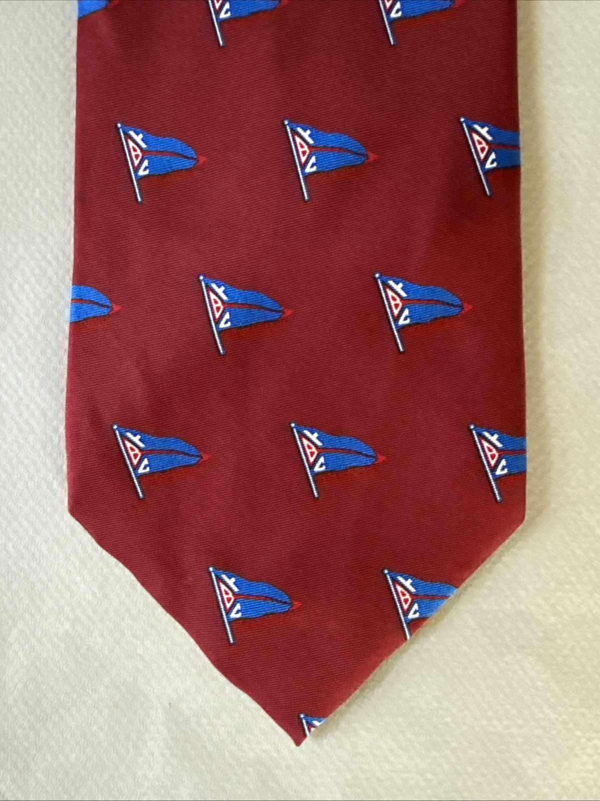 BAYVIEW YACHT CLUB BYC Red Burgeee Nautical Flag Pennant Silk Mens Tie FREE SHIP
