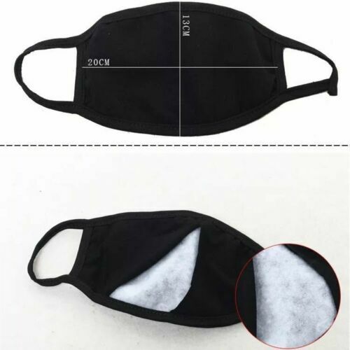 [5-Pack] Black Face Fashion Mask Washable Reusable Unisex Adult MASK US SELLER