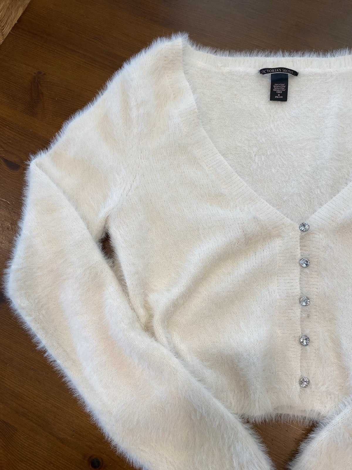 Victoria’s Rhinestone embellished CARDIGAN Sweater Gorgeous! Sz S Super Soft!