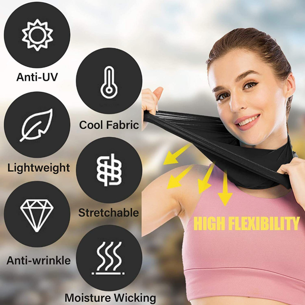 UV Protection Cooling Neck Gaiter Face Mask Cover Scarf for Men Women Bandana