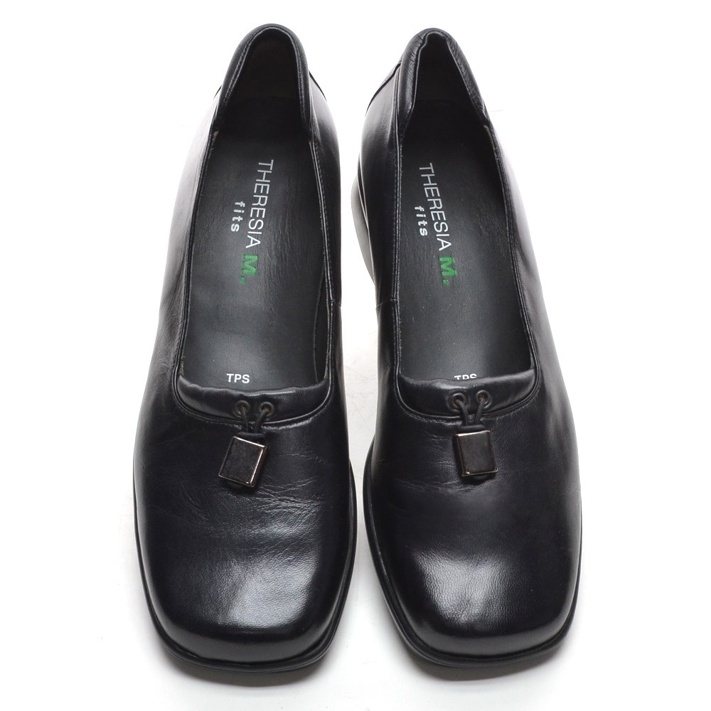 Womens Theresia M. Donna Wedge Loafer 7 M Black Leather Sneaker Shoes New in Box