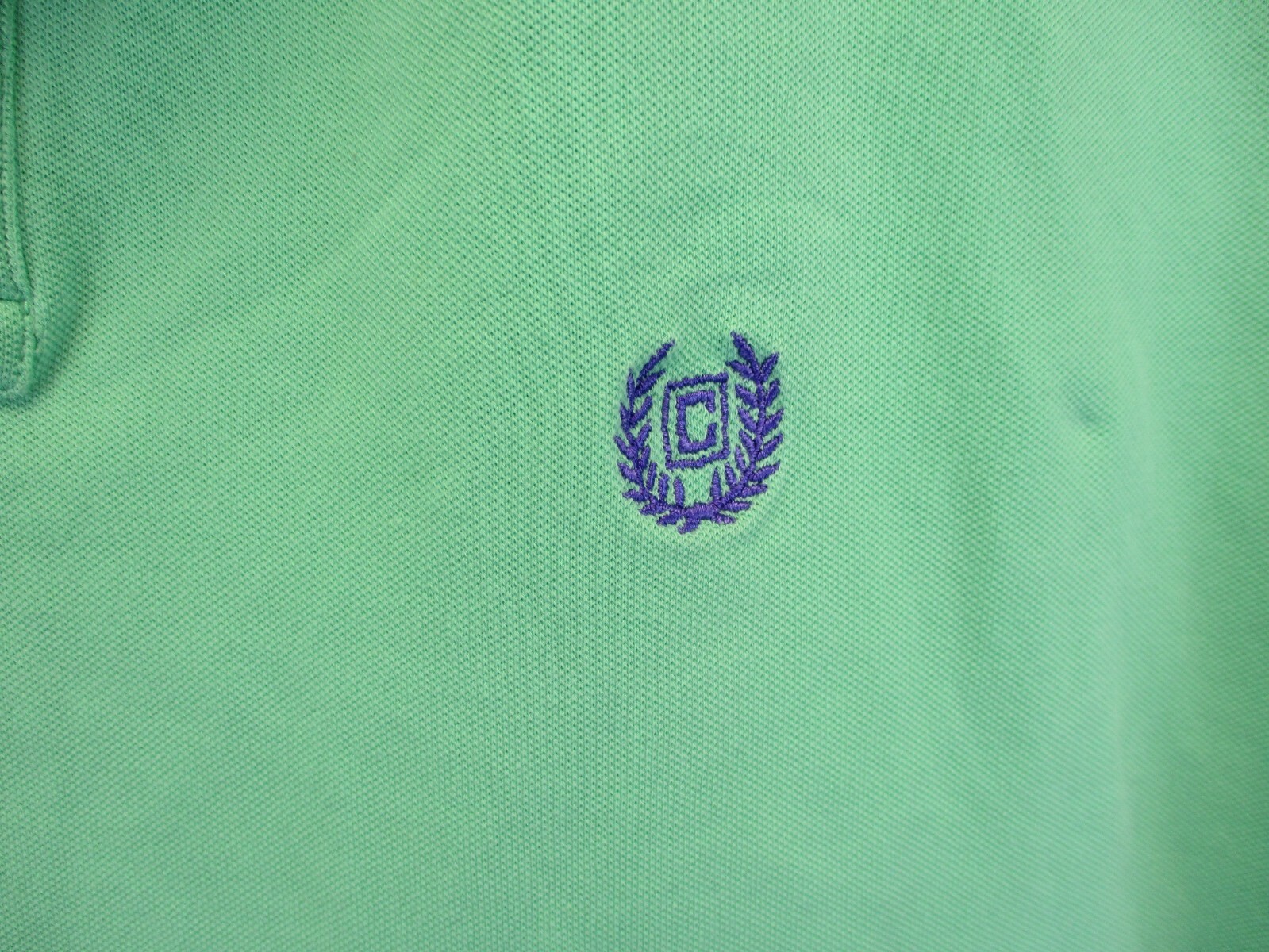 Chaps Polo Shirt Men’s Large Green with Logo Short Sleeve Stretch