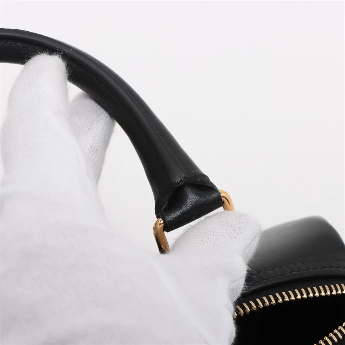 Celine Cuir Triomphe Small Boston Leather 2 Way Handbag Black