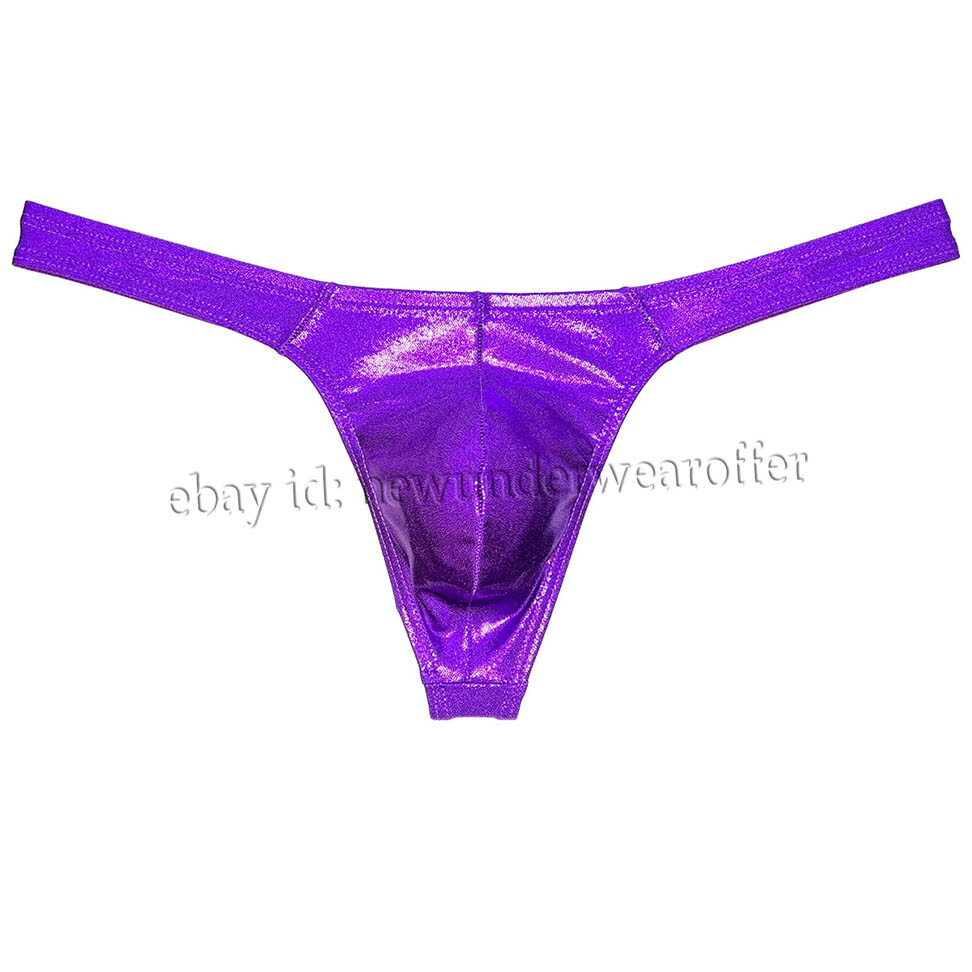 Men Shiny Wet Look Bikini Underwear Classical T-back Bulge Pouch Jockstrap Pants