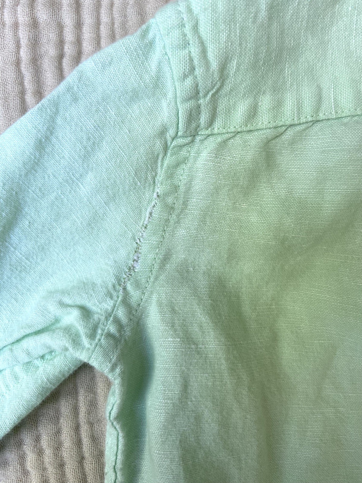 Janie and Jack Bundle Linen Cotton Romper Button Shirt 6-12 Months Preppy Spring