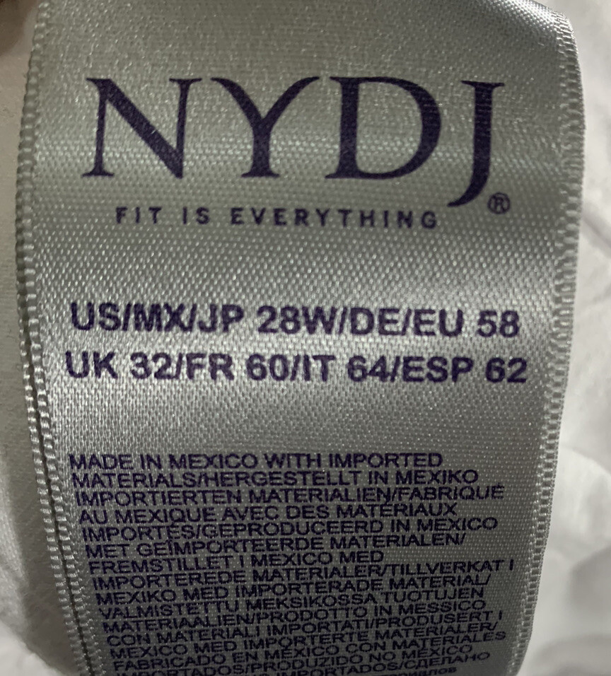 NYDJ Jeans Womens 28 (48×30) Ami Skinny Ankle Cuff Optic White NWT