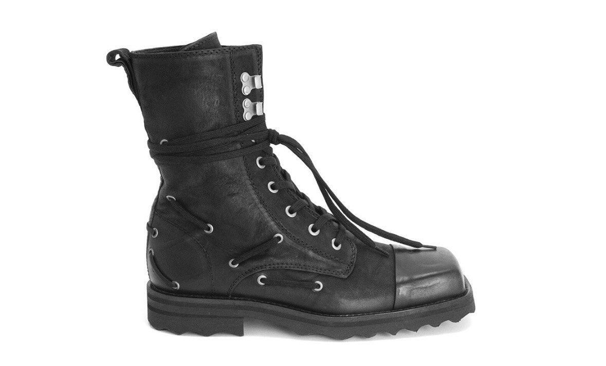 Fluevog NEARLY NEW Carlton MK1 Donohue black lace-up boot w/ lace detail W8/M6