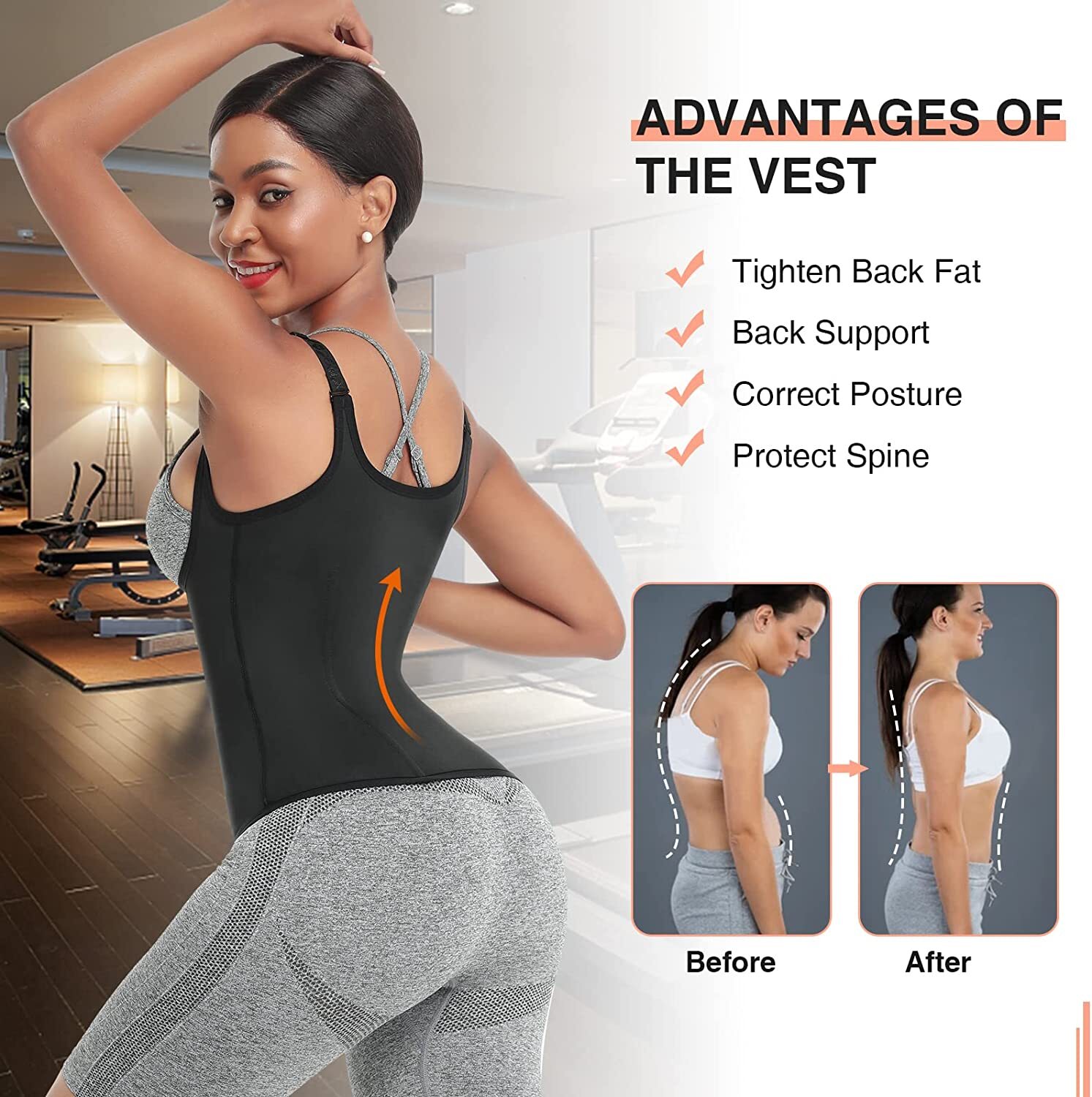 Fajas Reductoras Colombianas Body Shaper Waist Trainer Tummy Control Tank Top US