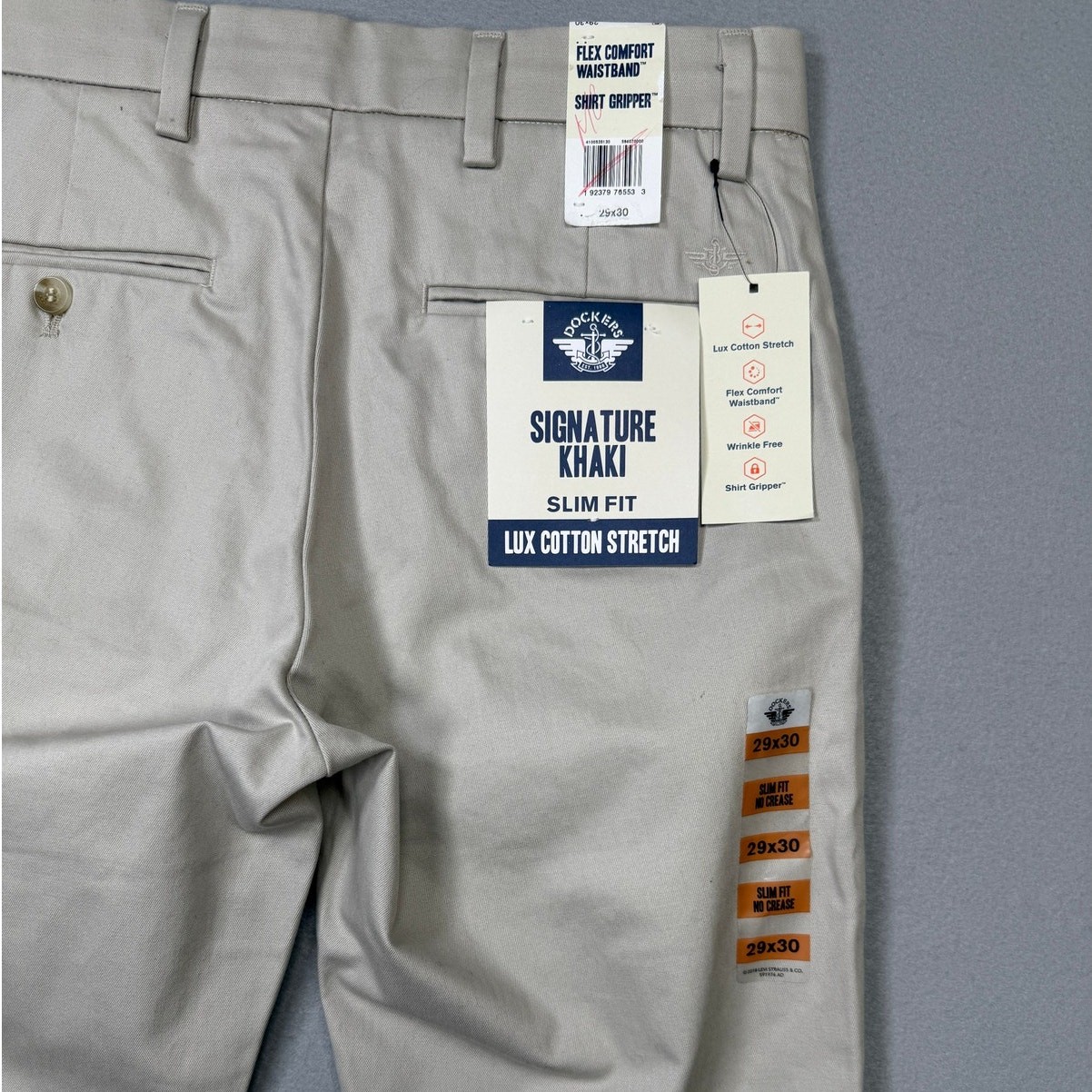 Dockers Men’s Signature Khaki Lux Slim-Fit Stretch Pants Cloud 29×30 $62