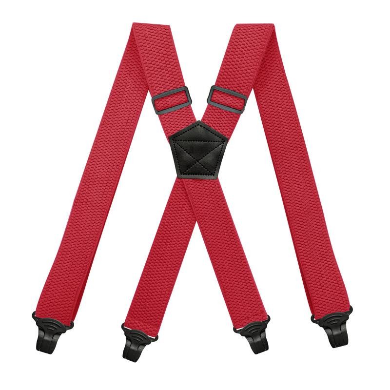 Heavy Duty Suspenders for Men Work Biker Outdoor 3.8cm Wide X-Back with4