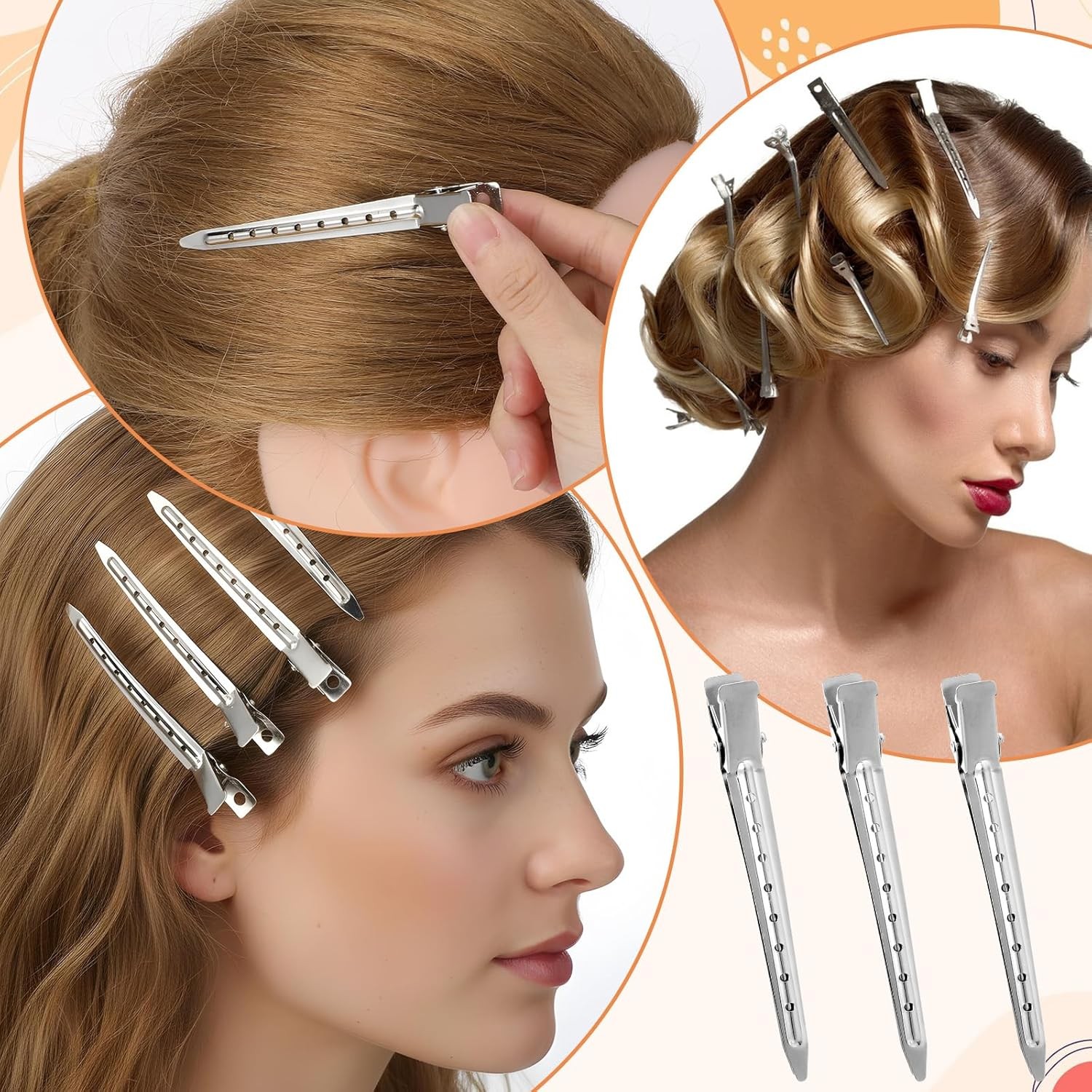 500x Silver Metal Duck Bill Hair Clips for Women -Hair Styling,Hair Coloring LOT