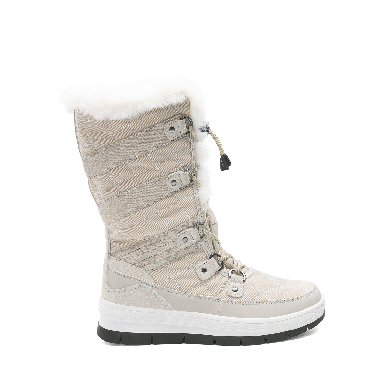Women Snow Boots Classic Fur Lined Lace up Mid Calf Outdoor Indoor Ski Boots