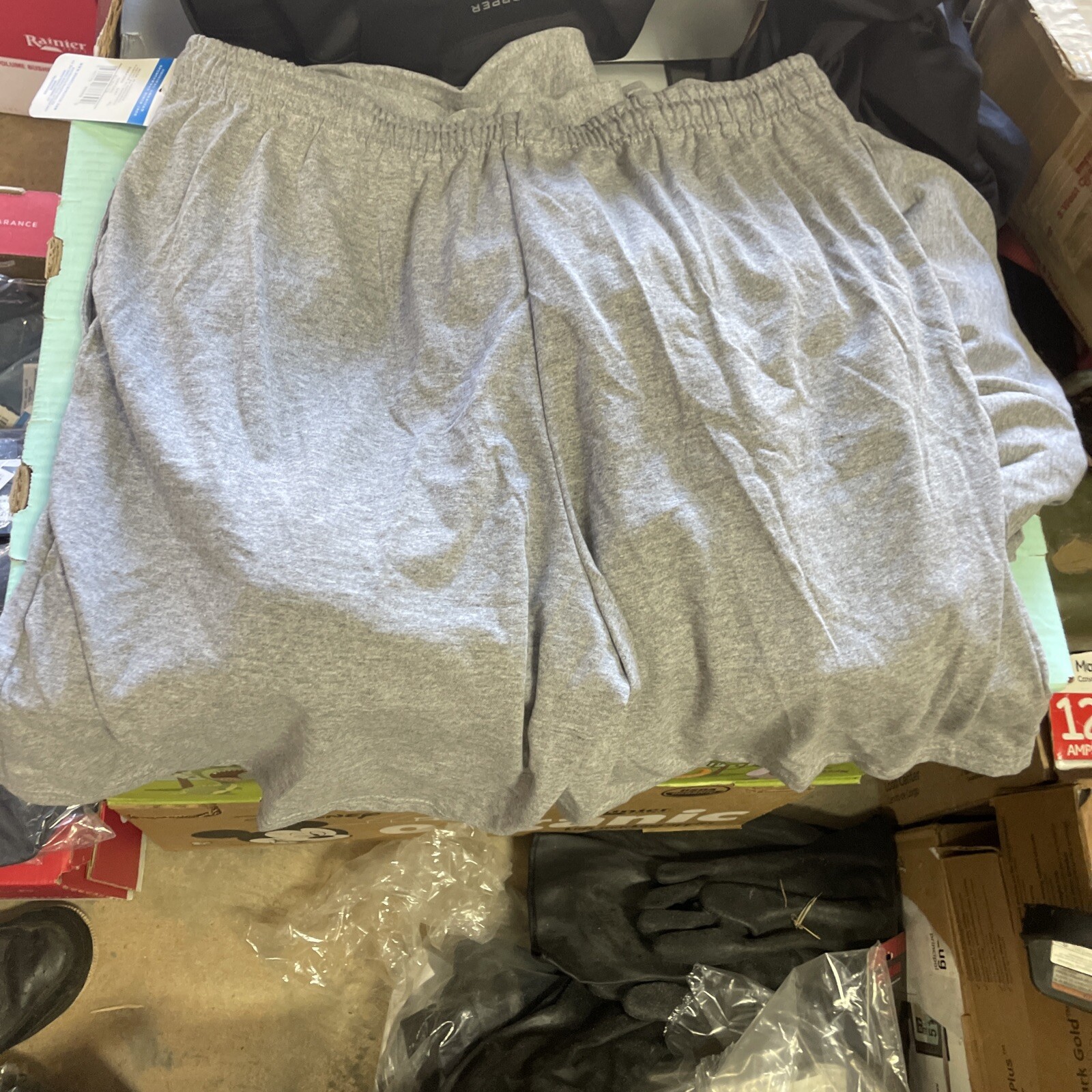 Russell Athletic Cotton Jersey Shorts Pockets 25843M OXFORD GREY XL AB2