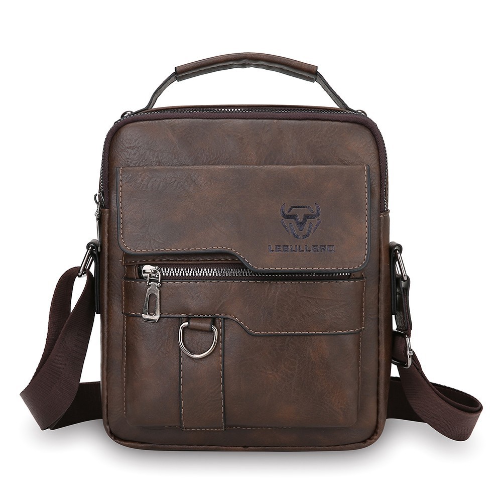 US Men’s Leather Handbag Sling Bags Shoulder Messenger Bag Business Outdoor Bag