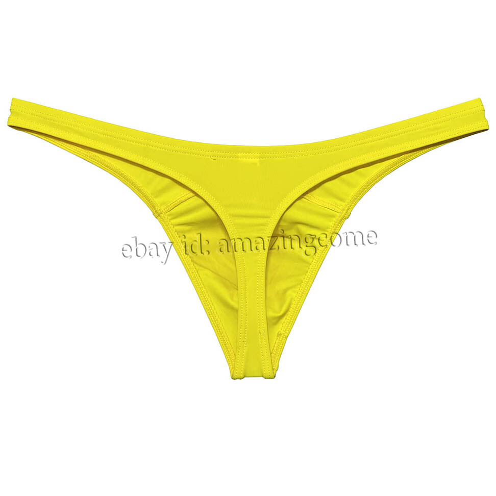 Men’s Matte Swimming Cloth T-back Smooth Thong Underwear Elastic Bikini Tangas