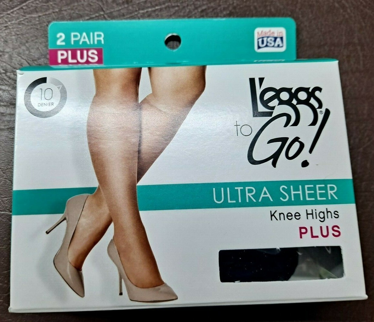 Leggs to Go! knee highs Plus 8 pair jet black sheer toe 15223