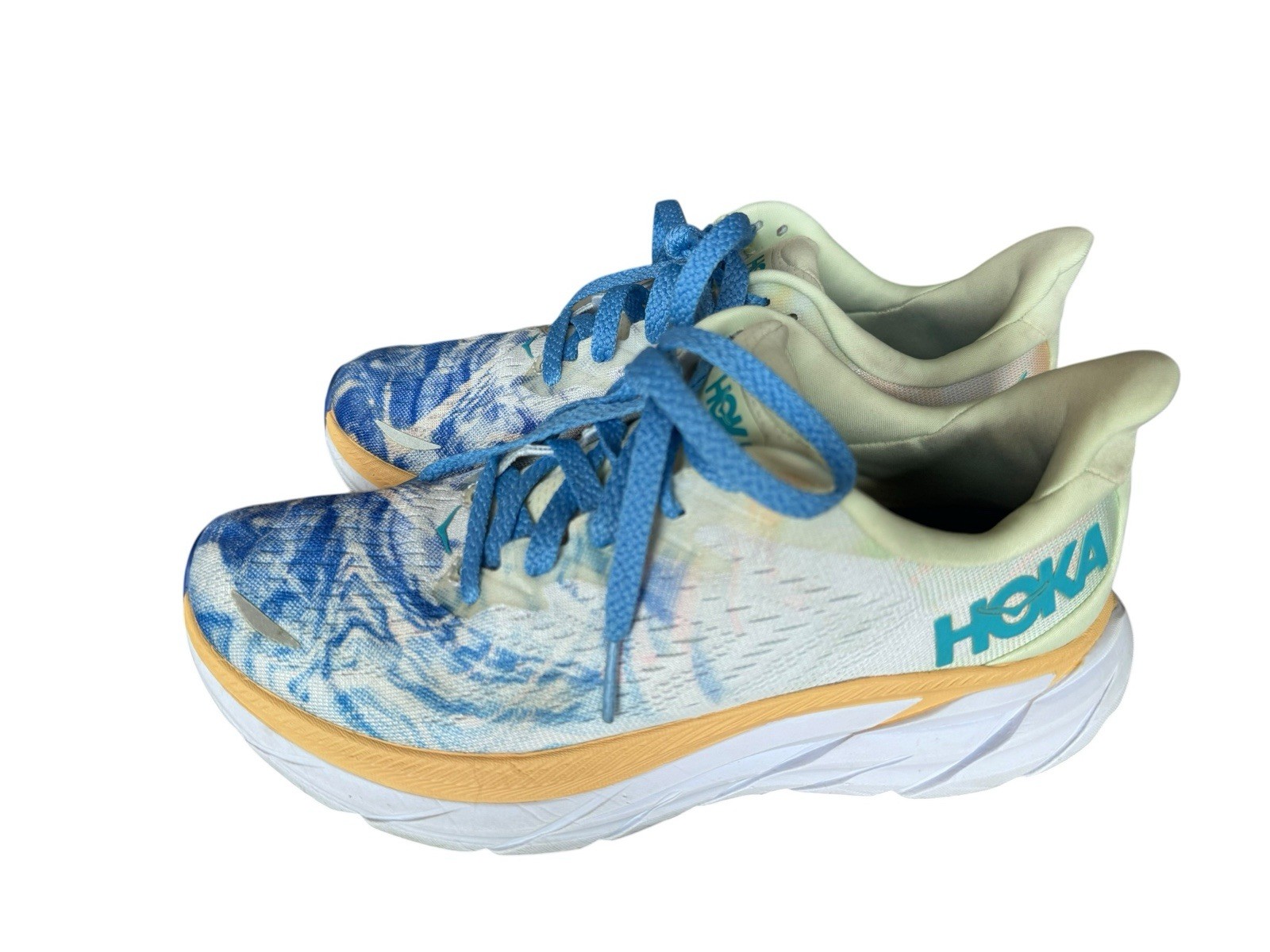 Hoka One One Clifton 8 Women’s Size 7B Blue Marble Running Shoes Sneakers