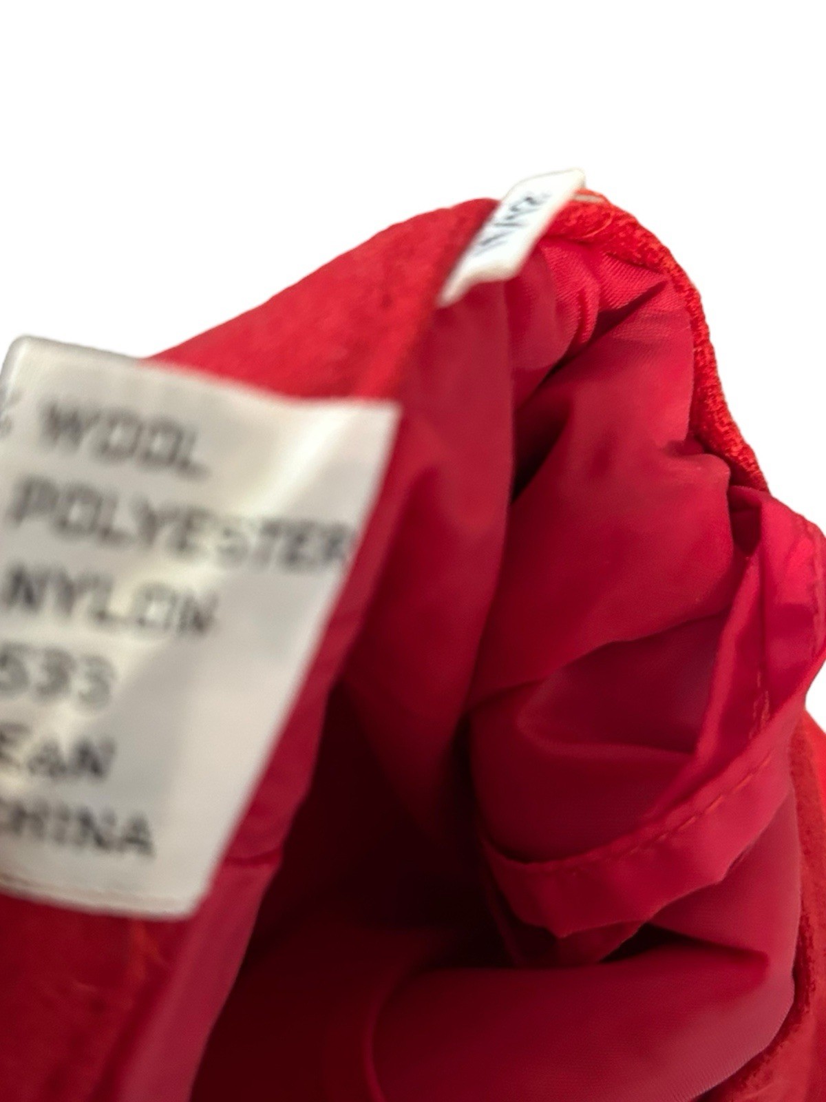 Vintage Red Wool Skirt Fully Lined Pockets USA 11/12 #classic#tetro